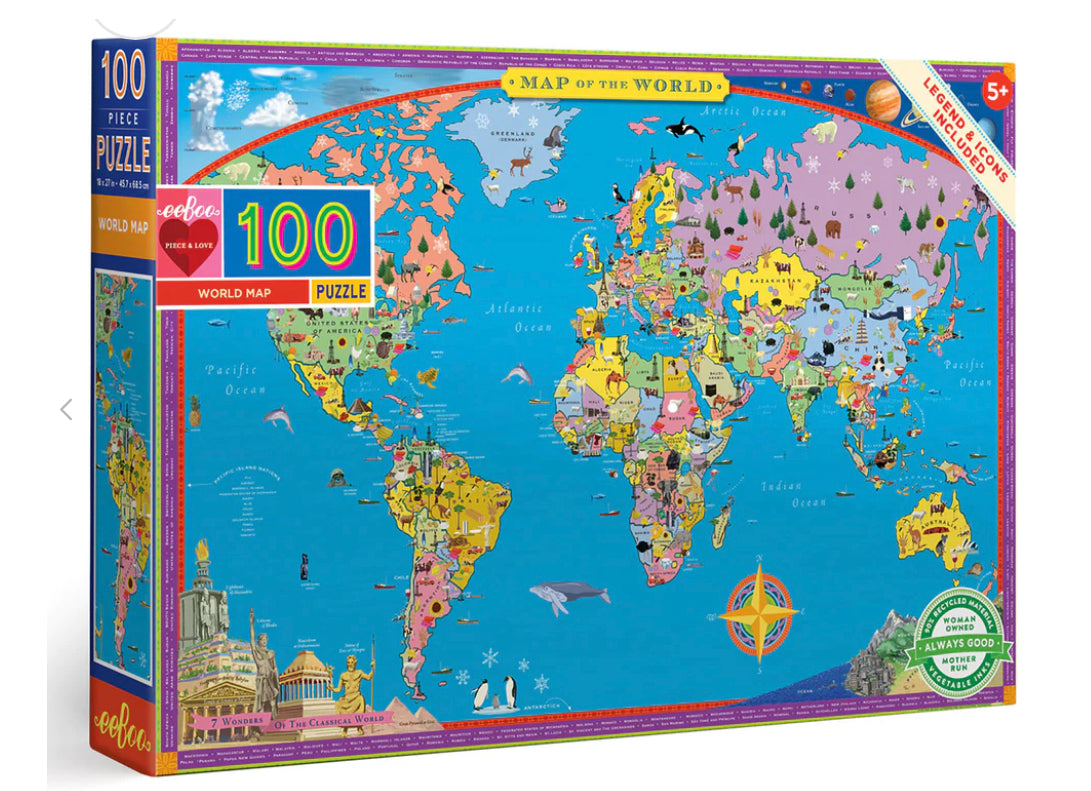 Eeboo 100 world map puzzle