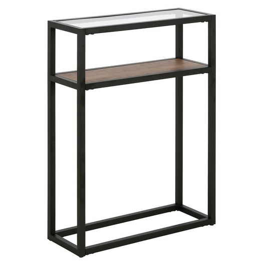 Hailey Home Addison Industrial Blackened Bronze/Rustic Oak Console Table