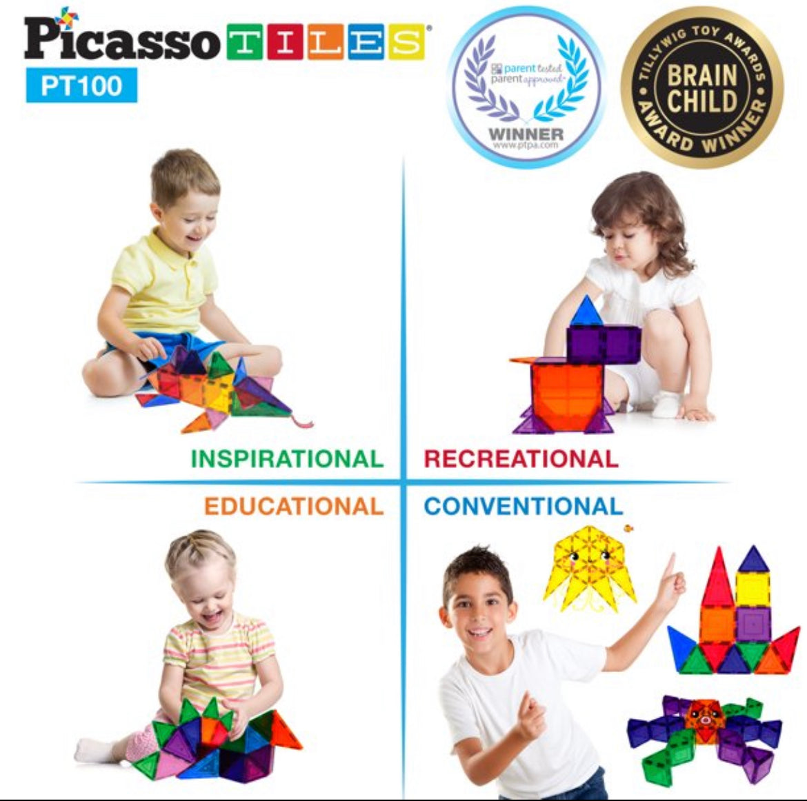 Picasso Magenetic tiles 80 pieces